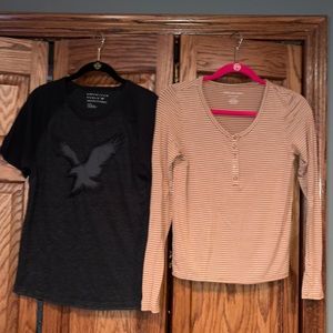American Eagle Outfitters short sleeve & Soft & Sexy long sleeve shirts. Size M